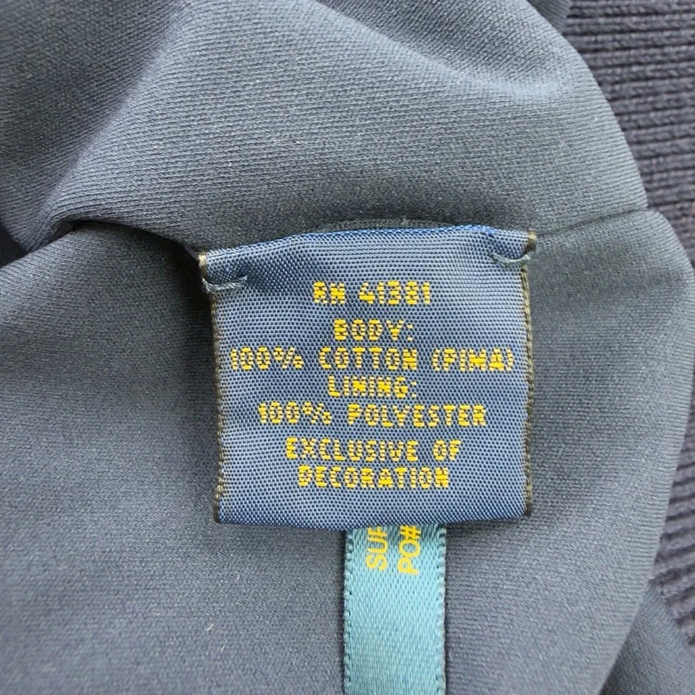 Polo Ralph Lauren Blue w/ Green Large Logo Full Double Zip Sweater Men's Size XL